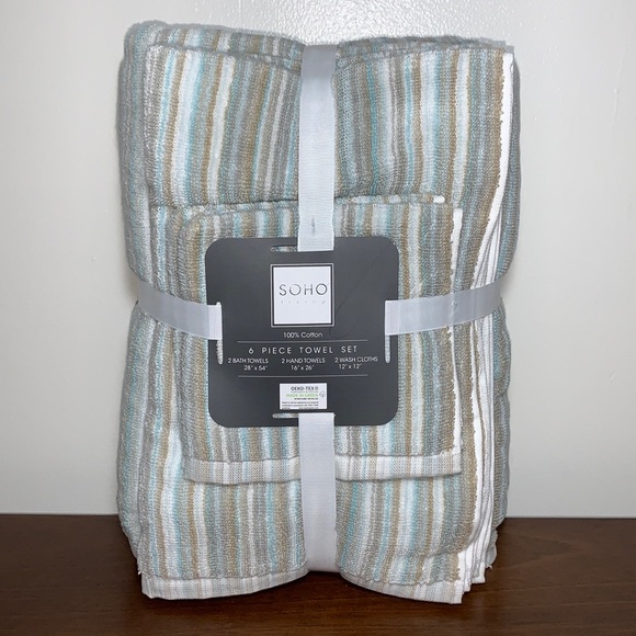 Soho | Bath | Soho Living Towel Set Bath Hand Washcloths 6pc | Poshmark